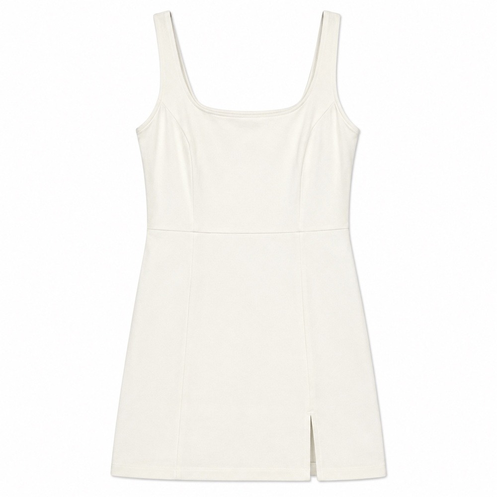 Lulus White Fit & Flare Mini Dress NWT Sleeveless Square Neck Bridal Shower